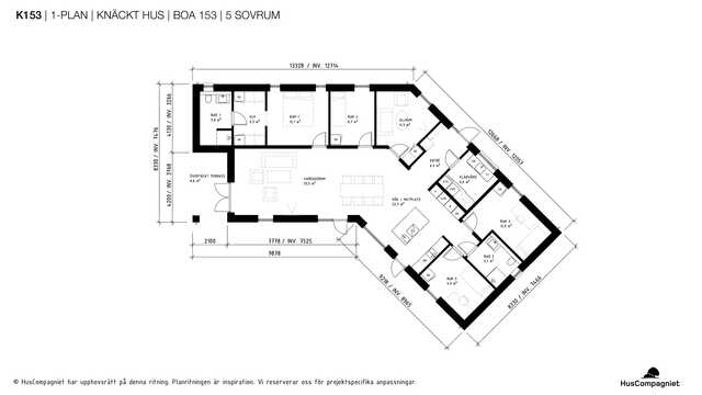 K153 Enplanshus Knackt hus 153 kvm 4 sovrum